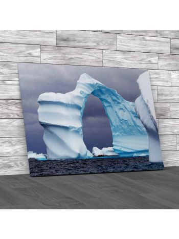 Huge Arch Shaped Iceberg Canvas Print Large Picture Wall Art
