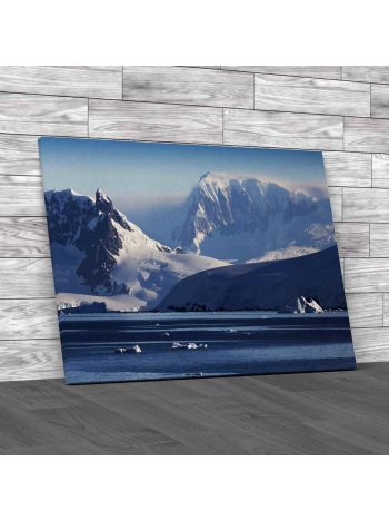 Glaciers And Icebergs Of Antarctic Peninsula Canvas Print Large Picture Wall Art