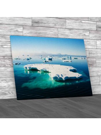 Penguins On Iceberg In Antarctica Canvas Print Large Picture Wall Art