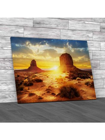 The Sisters In Monument Valley Usa Canvas Print Large Picture Wall Art