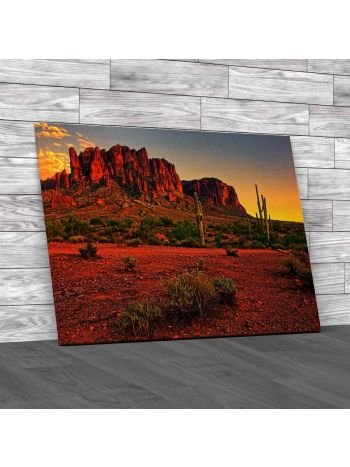 Desert And Mountains In Arizona Canvas Print Large Picture Wall Art