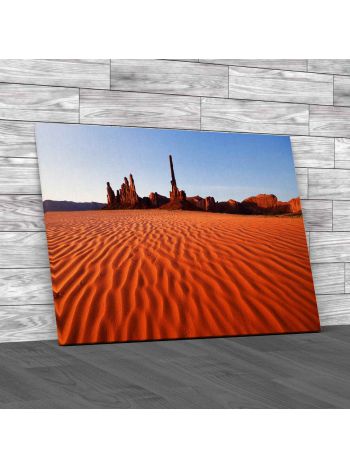 Totem Pole And Sand Dunes Utah Canvas Print Large Picture Wall Art