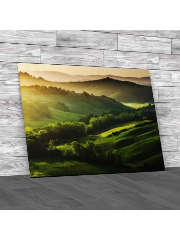 Illuminated Landscape Of Tuscany Italy Canvas Print Large Picture Wall Art