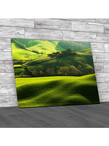 Green Field Tuscany Italy Canvas Print Large Picture Wall Art