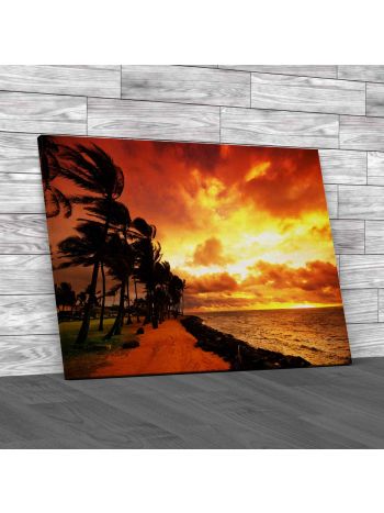 Hawaii Sunset Canvas Print Large Picture Wall Art