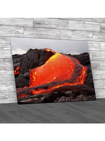 Lava Flow In Hawaii Canvas Print Large Picture Wall Art