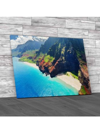 Na Pali Coast And Mountains Hawaii Canvas Print Large Picture Wall Art