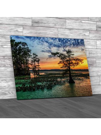 Sunset Over Reelfoot Lake Tennessee Canvas Print Large Picture Wall Art