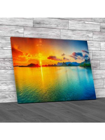 Sunrise Over The Sea Panorama Canvas Print Large Picture Wall Art