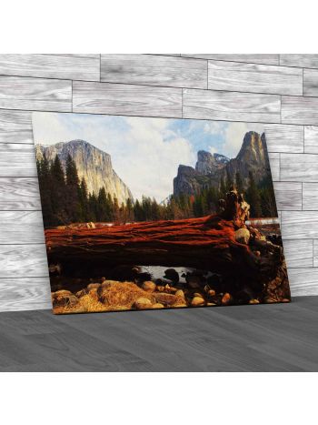 El Capitan And Merced River Yosemite National Park Canvas Print Large Picture Wall Art