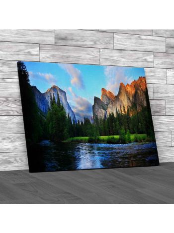 Panorama Of The Yosemite Valley Canvas Print Large Picture Wall Art