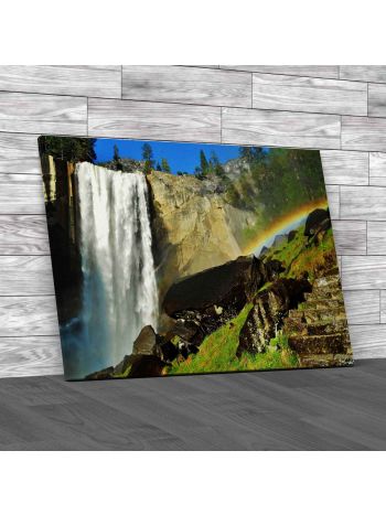 Vernal Fall Mist Trail Yosemite National Park Canvas Print Large Picture Wall Art