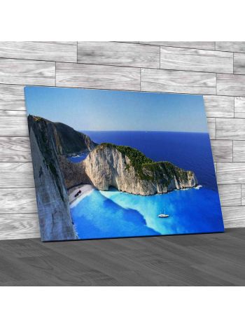 Navagio Beach In Zakynthos Greece Canvas Print Large Picture Wall Art