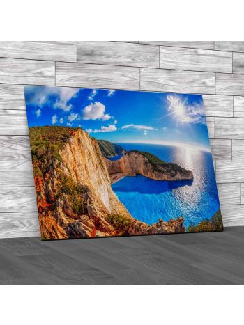 Navagio Beach On Zakynthos Island Greece Canvas Print Large Picture Wall Art