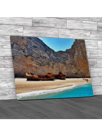 Shipwreck On Zakynthos Greece Canvas Print Large Picture Wall Art