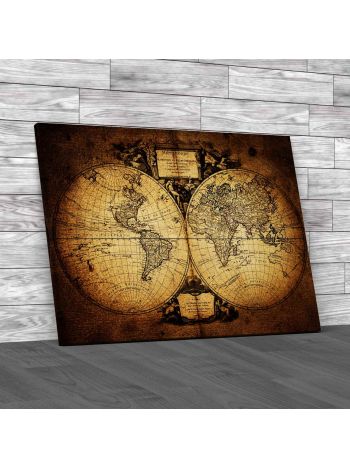 Map Of World 1752 Canvas Print Large Picture Wall Art