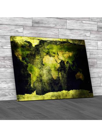 Rusty World Map Canvas Print Large Picture Wall Art