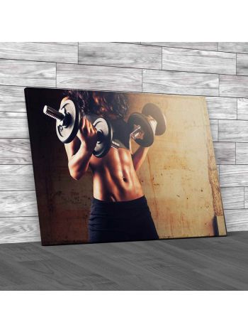 Fitness Woman In Training Canvas Print Large Picture Wall Art