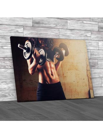 Fitness Woman In Training Canvas Print Large Picture Wall Art