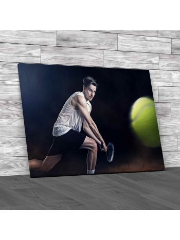 Man Playing Tennis Canvas Print Large Picture Wall Art