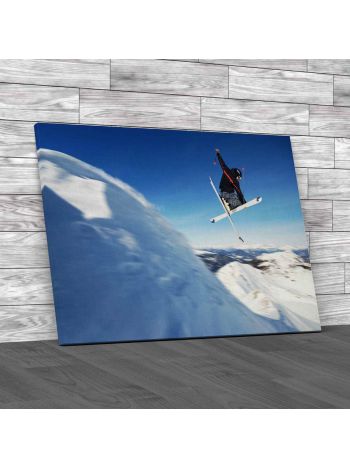 Jumping Skier Canvas Print Large Picture Wall Art