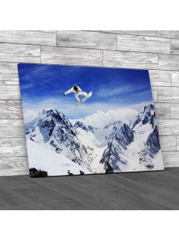 Snowboarder In The Air Canvas Print Large Picture Wall Art