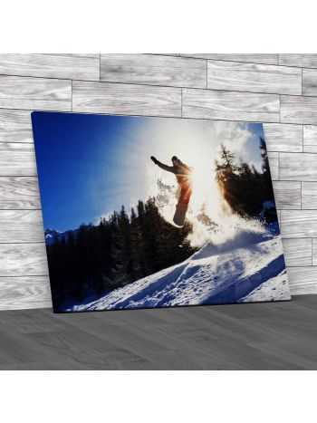 Snowboarder Jump Canvas Print Large Picture Wall Art
