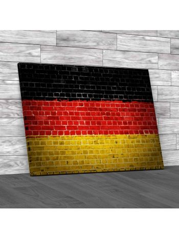 German Flag Brick Wall Canvas Print Large Picture Wall Art