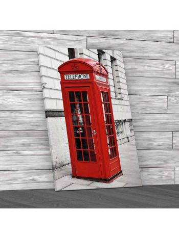 British Telephone Box 2 Canvas Print Large Picture Wall Art