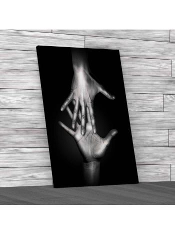 Hands Touching Hands Canvas Print Large Picture Wall Art