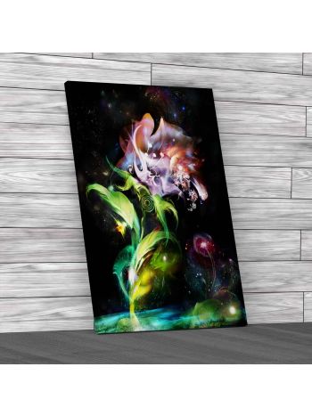 Fantasy Space Flower Canvas Print Large Picture Wall Art