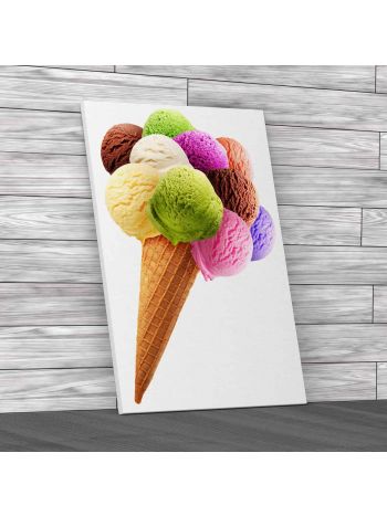 Ice Cream Cone Scoops Canvas Print Large Picture Wall Art