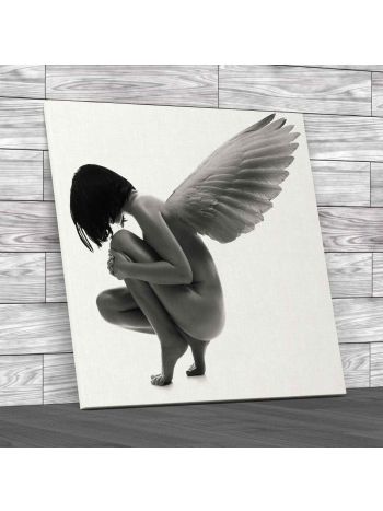 Nude Erotic Angel Square Canvas Print Large Picture Wall Art