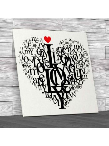 Love Wording and Quote Square Canvas Print Large Picture Wall Art