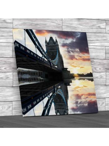 Tower Bridge London Square Canvas Print Large Picture Wall Art
