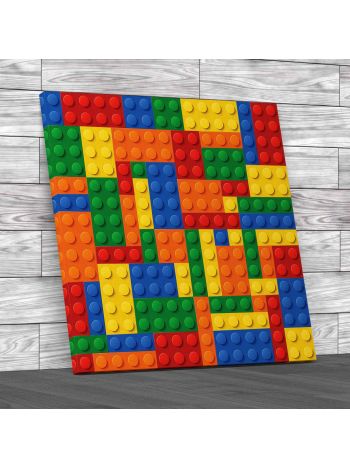 Colourful Building Blocks Square Canvas Print Large Picture Wall Art