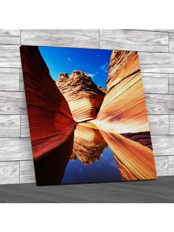 The Wave In Arizona Square Canvas Print Large Picture Wall Art