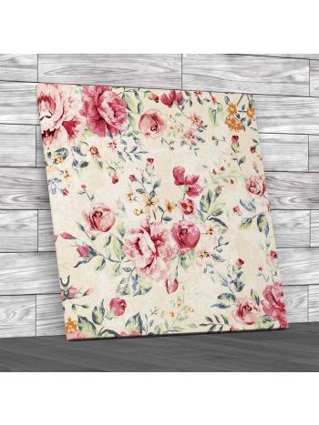 Vintage Flower Pattern Canvas Print Large Picture Wall Art
