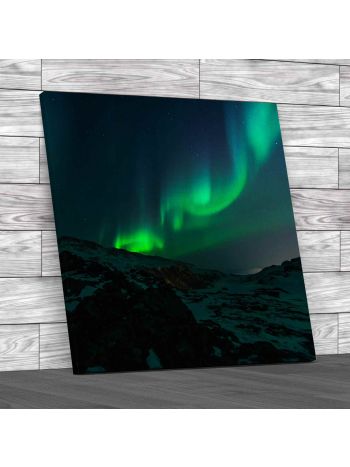 Northlight At Troms+%83 Â© Norway Square Canvas Print Large Picture Wall Art